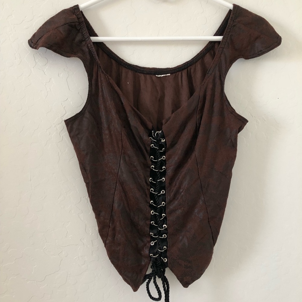 Brown Corset Style Top